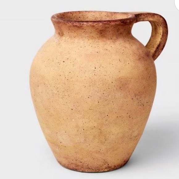 Studio McGee Single Handle Ceramic Vase: Watertight Terracotta Jug - Threshold - Picture 1 of 7